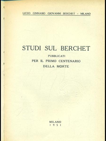 Studi sul Berchet
