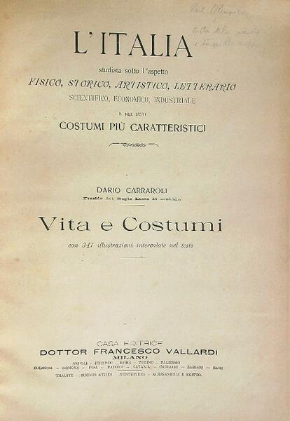 Vita e costumi