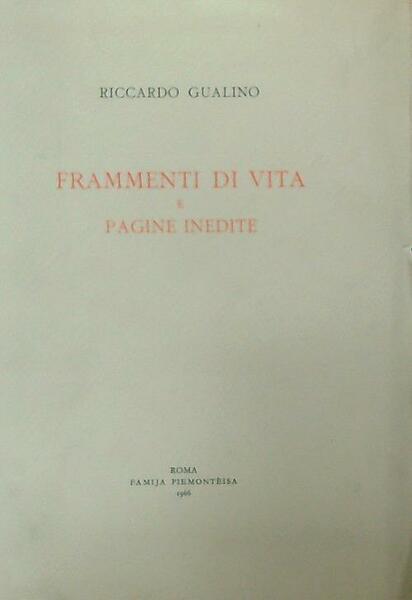 Frammenti di vita e pagine inedite