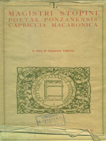 Magistri stopini poetae ponzanensis capriccia macaronica
