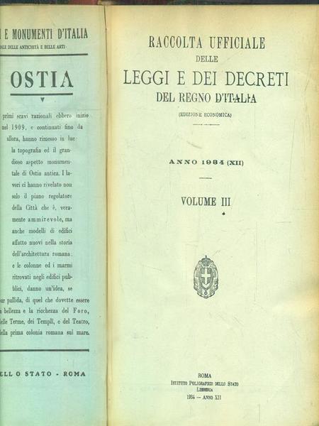 Raccolta delle leggi e decreti del regno d'Italia. Anno 1934. …
