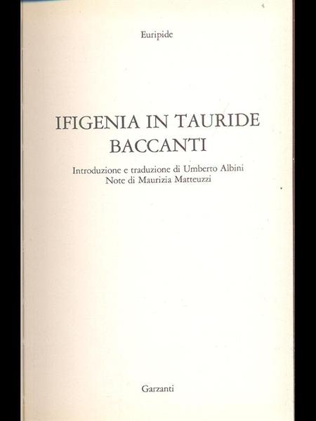 Ifigenia in Tauride - Baccanti