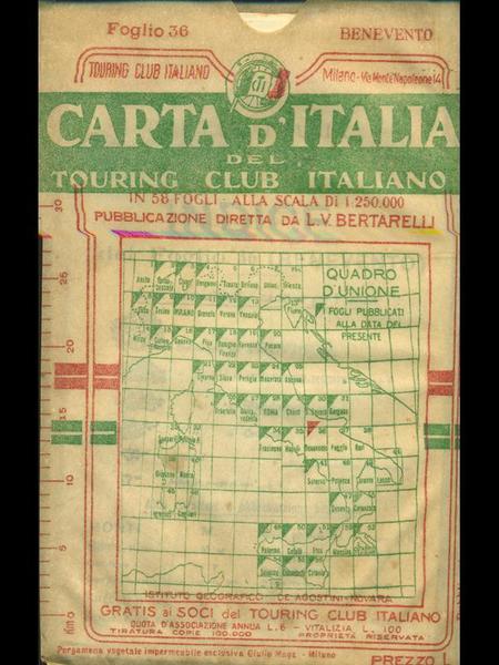 Carta d'Italia del Touring club Italiano foglio 36 Benevento
