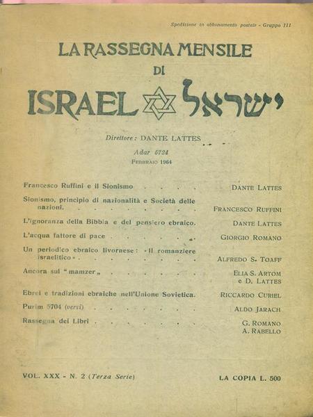 La rassegna mensile di Israel. N 2 - Febbraio 1964