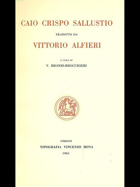 Caio Crispo Sallustio tradotto da Vittorio Alfieri
