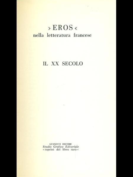 Eros nella letteratura francese - Il XX secolo