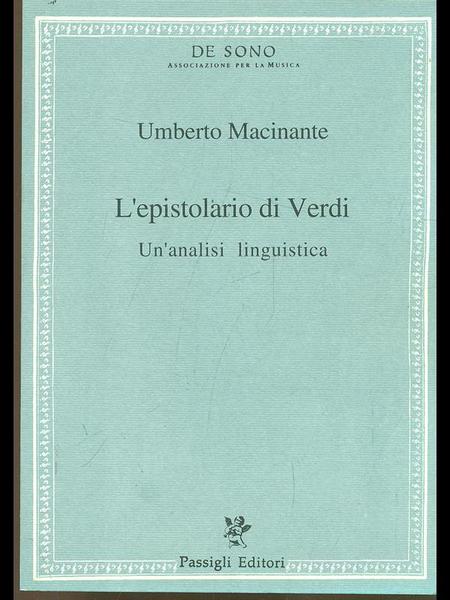 L'epistolario di Verdi. Un'analisi linguistica
