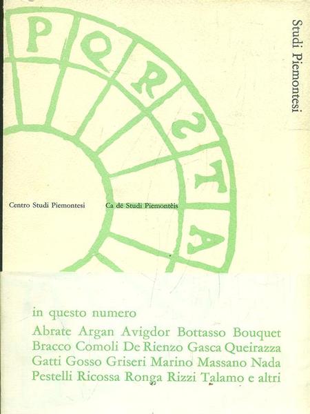 Studi Piemontesi Marzo 1972, Vol. I fasc. I