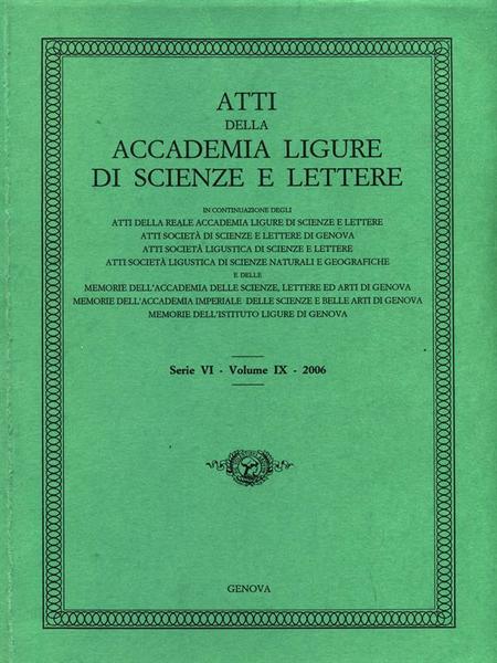 Atti della Accademia Ligure di Scienze e Lettere - Serie …