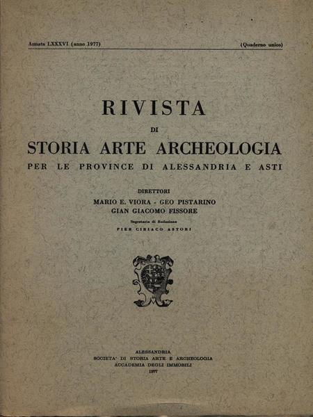 Rivista di storia arte archeologia per le province di Alessandria …