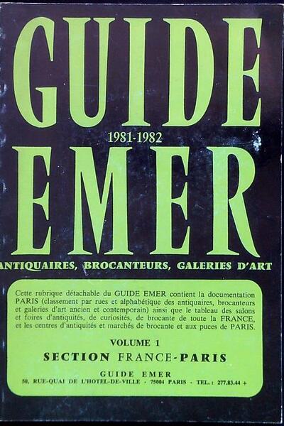 Guide Emer 1981-1982 Volume 1 section France-Paris