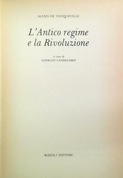 L'antico Regime e la Rivoluzione