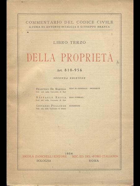 Libro terzo della proprieta'- Art. 810-956