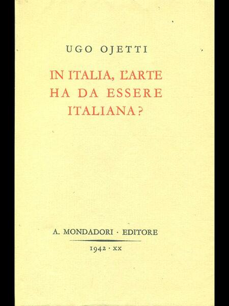 In Italia, l'arte ha da essere italiana?