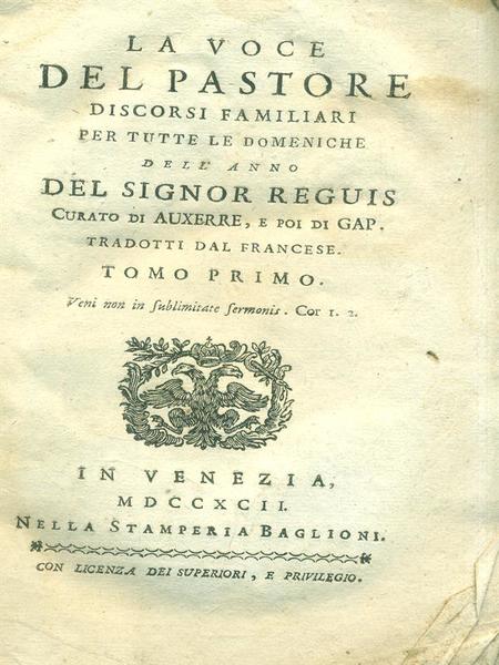 La voce del pastore. Tomo I