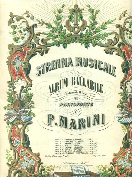 Strenna Musicale Album ballabile contenente 8 pezzi per pianoforte