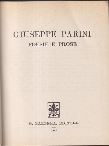 Tutte le opere. Poesie e prose