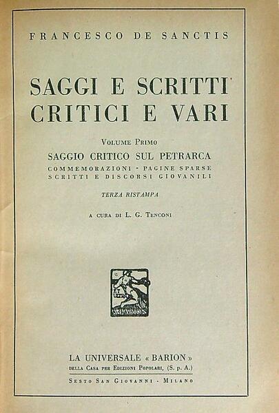 Saggi e scritti critici e vari vol. 1