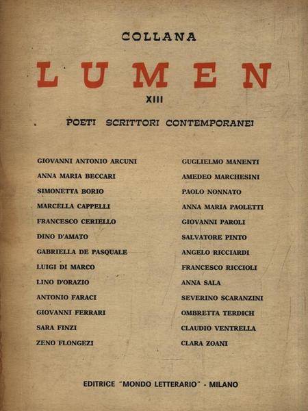 Lumen XIII Poeti - Scrittori contemporanei