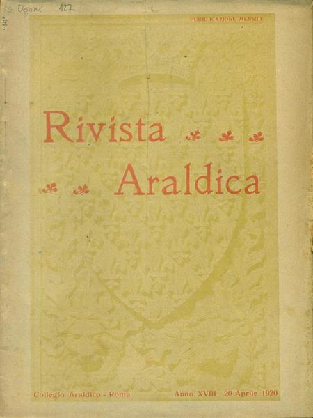 Rivista Araldica Anno XVIII - 20 Aprile 1920