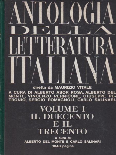 Antologia della letteratura italiana vol. 1. Il Duecento e il …