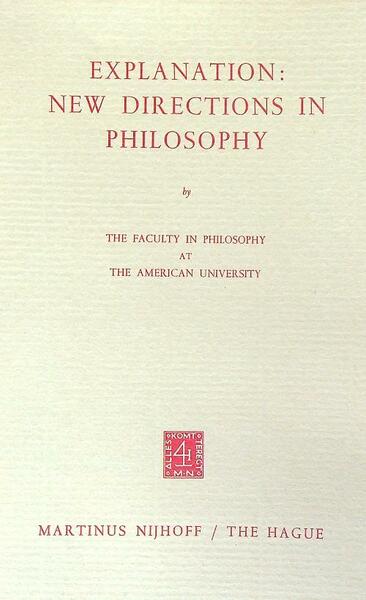Explanation: New Directions In Philosophy