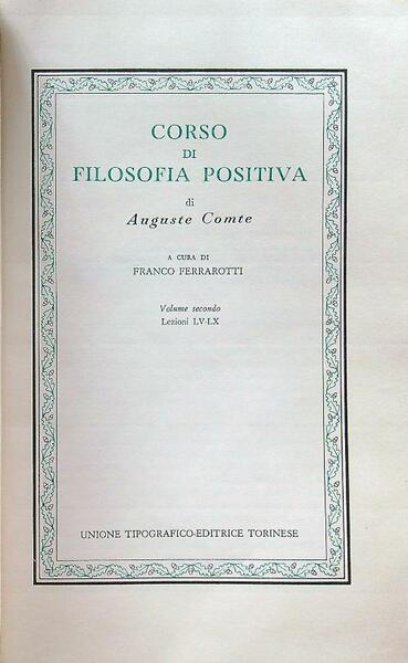 Corso di filosofia positiva vol II