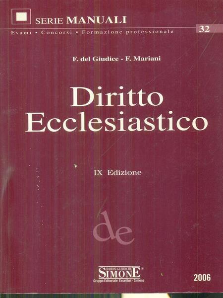 Diritto ecclesiastico IX Ed