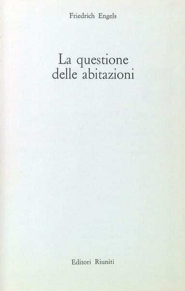 La questione delle abitazioni