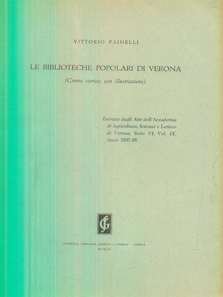 Le biblioteche popolari di Verona. Estratto