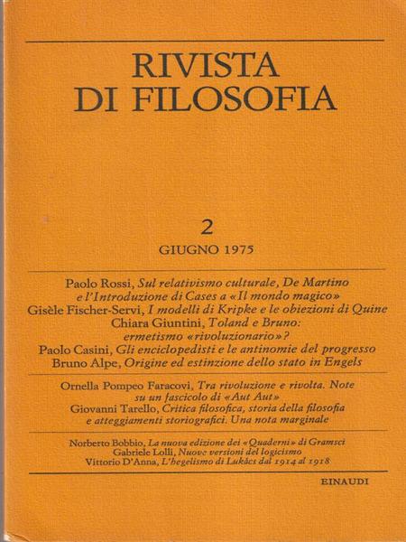 Rivista di filosofia 2/giugno 1975