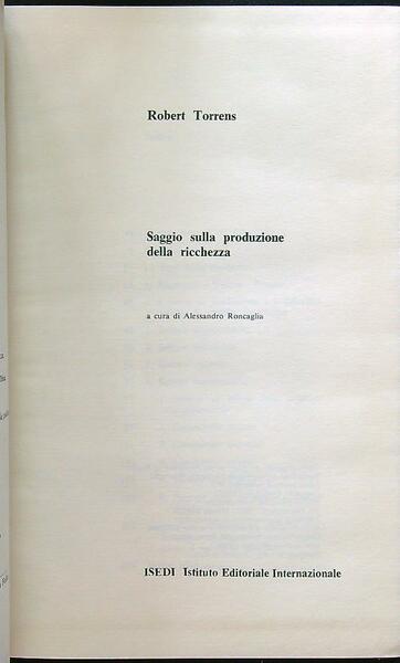Saggio sulla produzione della ricchezza
