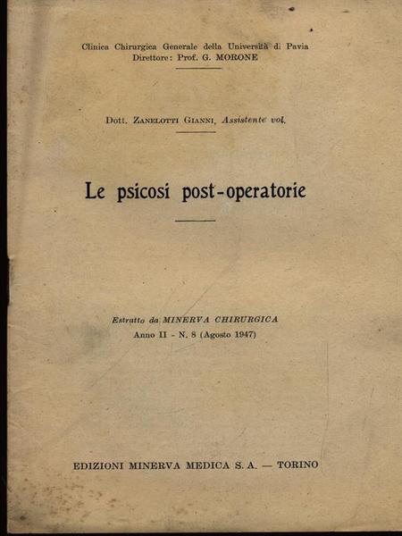 Le psicosi post-operatorie - Estratto