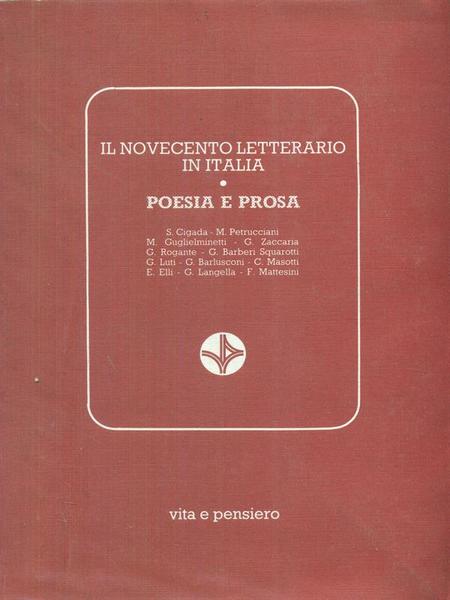 Il novecento letterario in Italia Poesia e prosa