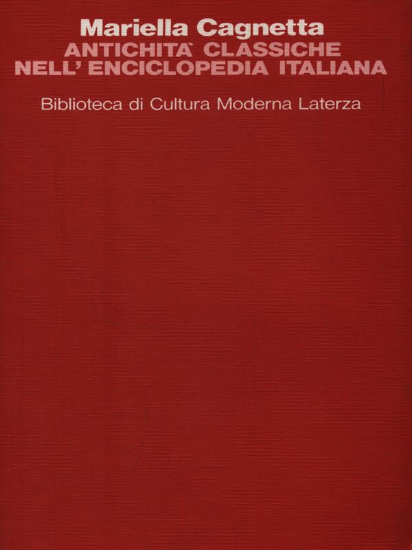 Antichita' classiche nell'Enciclopedia Italiana