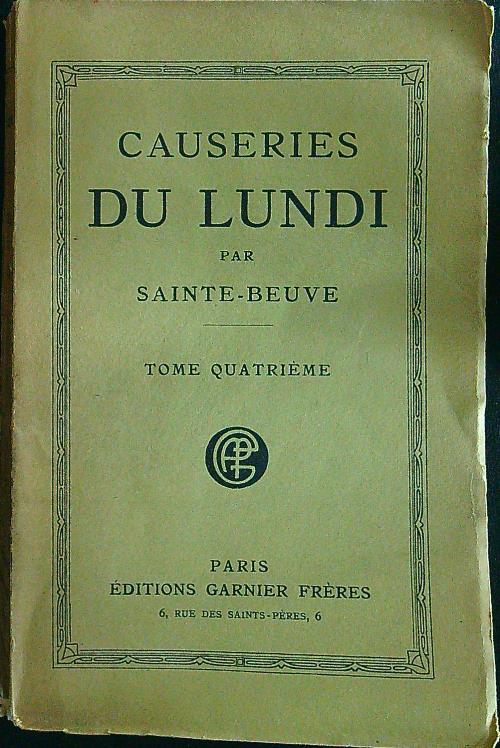Causeries du lundi tome quatrieme