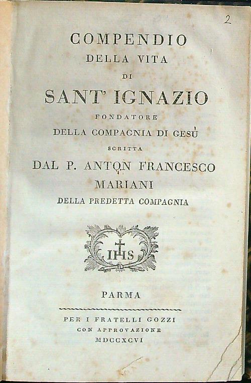 Compendio della vita di Sant'Ignazio