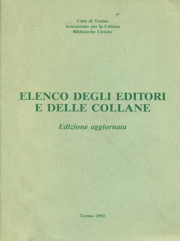 Elenco degli editori e delle collane