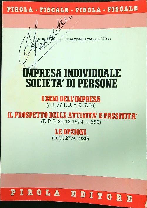 Impresa individuale societa' di persone