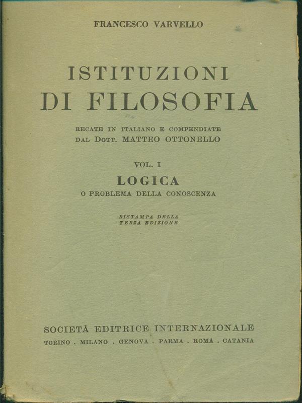 Istituzioni di filosofia vol I Logica