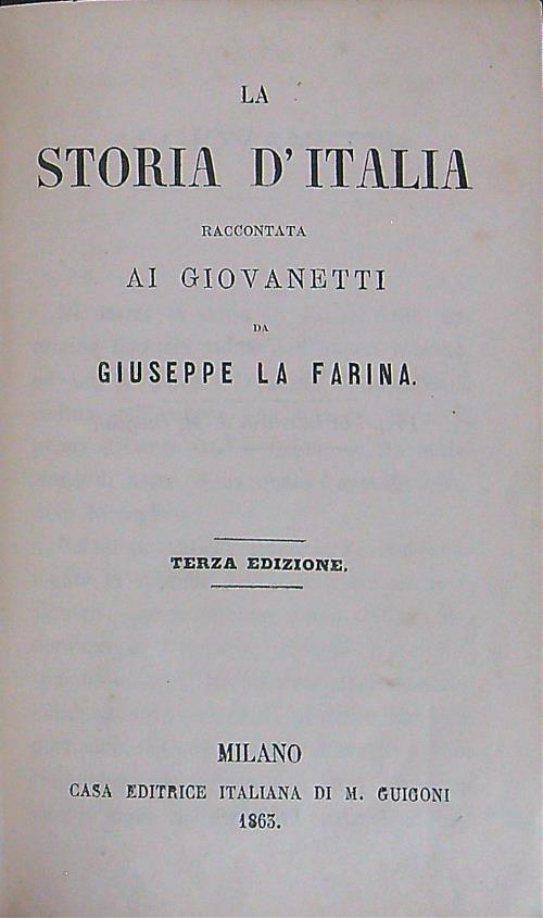 La storia d'Italia raccontata ai giovanetti