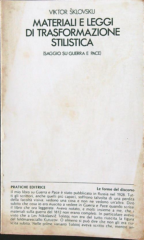Materiali e leggi di trasformazione stilistica. Saggio su Guerra e …