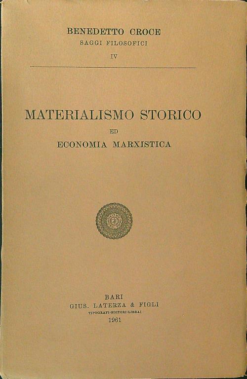 Materialismo storico ed economia Marxista