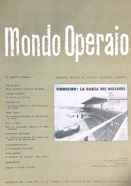 Mondo Operaio 12/1961