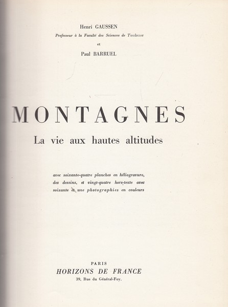 Montagnes. La vie aux hautes altitudes