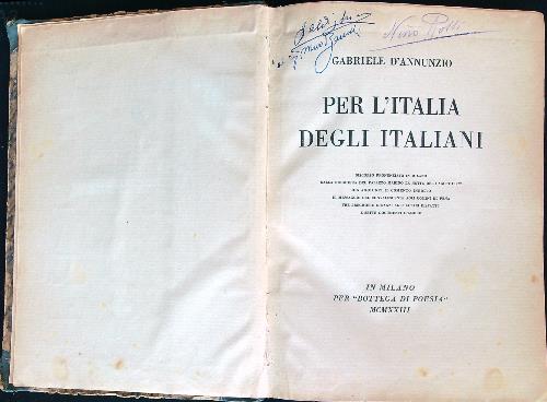Per l' Italia degli italiani
