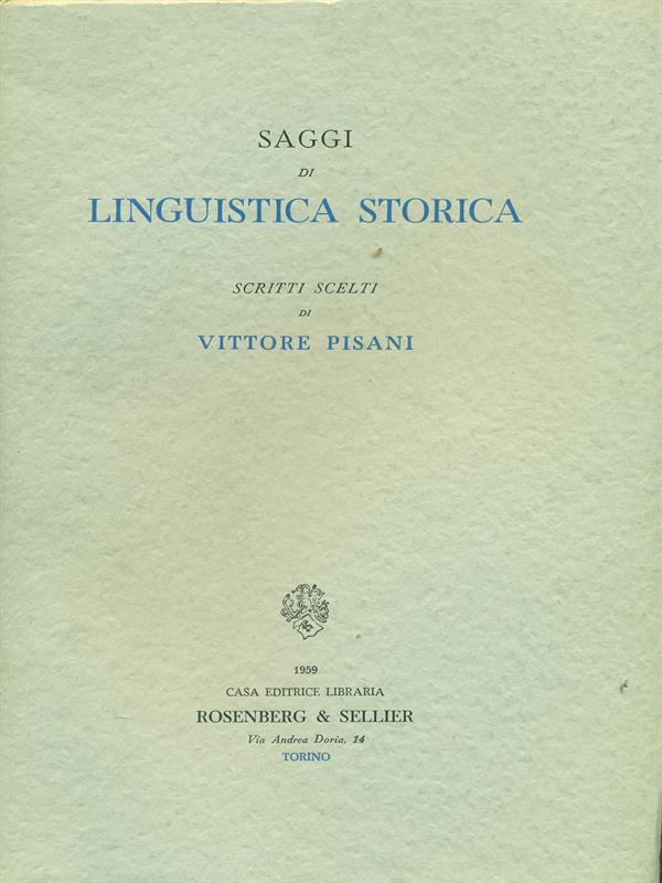 Saggi di linguistica storica