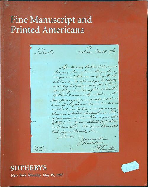 Sotheby's New York May 19, 1997 Fine Manuscript and Printed …
