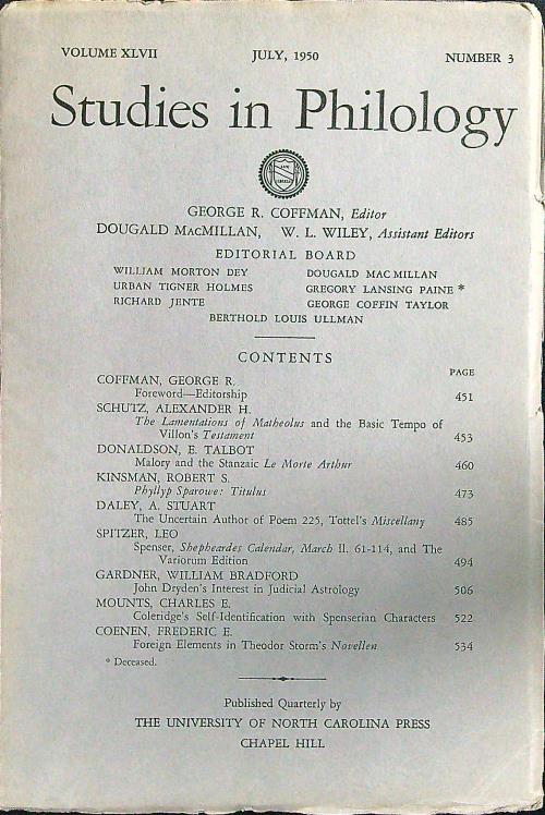 Studies in philology n.3 july 1950