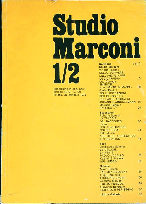Studio marconi 1/2 1978